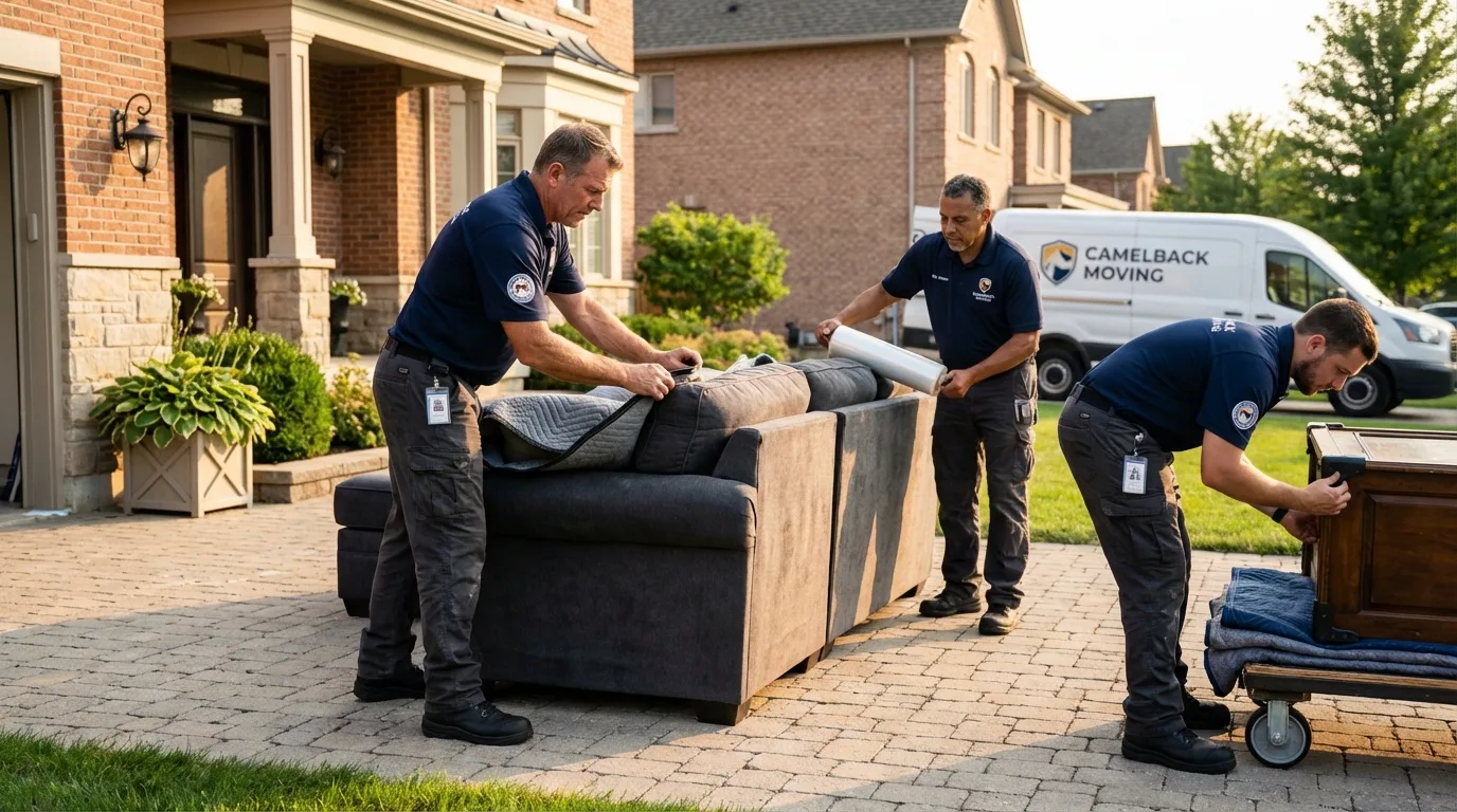 Large estate moving crew wrapping furniture in Presidio, TX